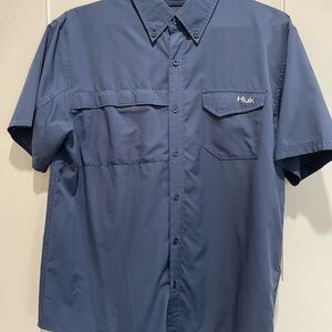 Huk Men's Navy Button Down Shirt